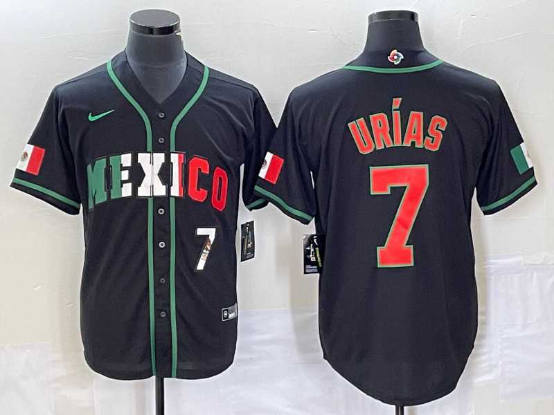 Mens Mexico Baseball #7 Julio Urias Number 2023 Black World Baseball Classic Stitched Jersey5->2023 world baseball classic->MLB Jersey